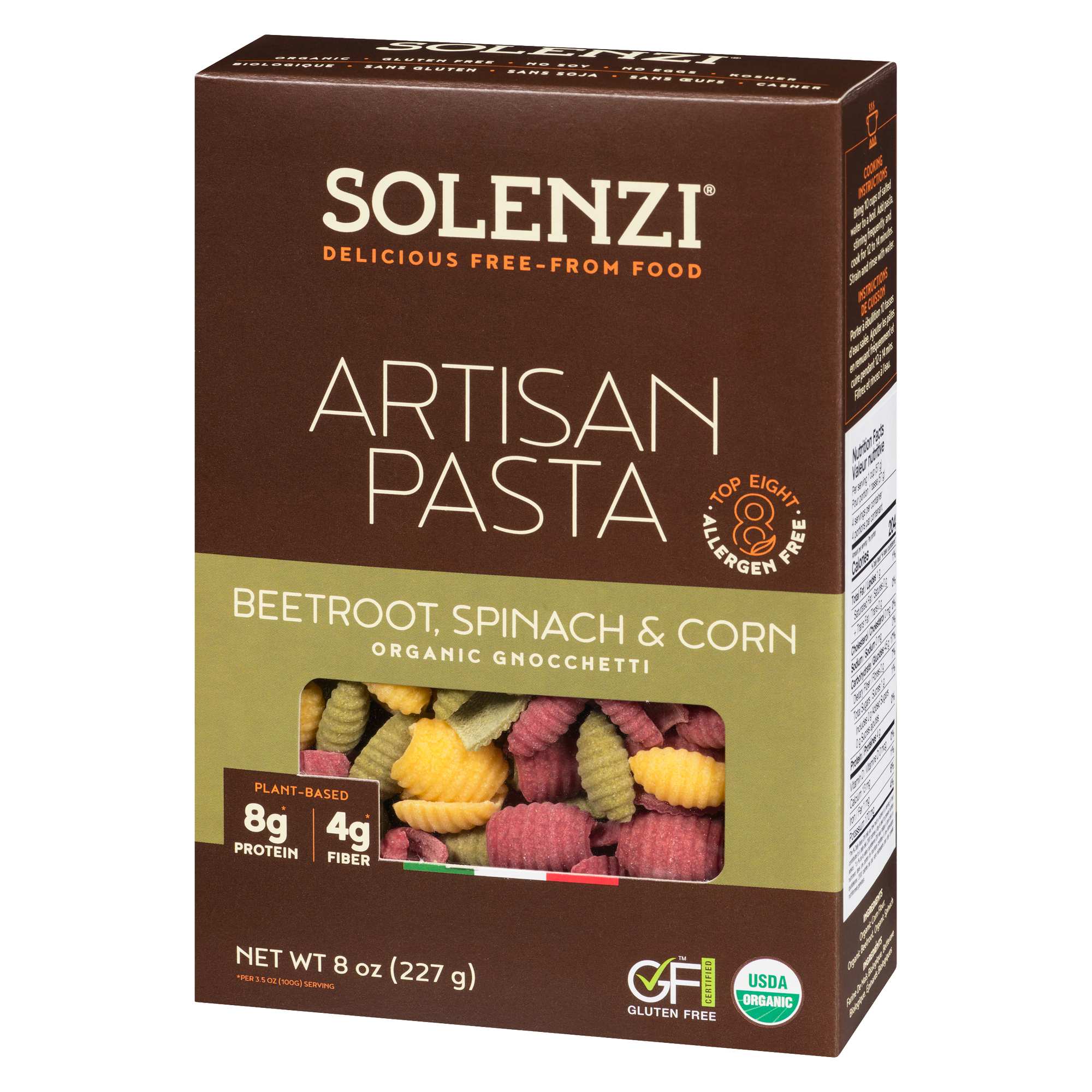 Organic Beetroot, Spinach & Corn Gnocchetti - Solenzi