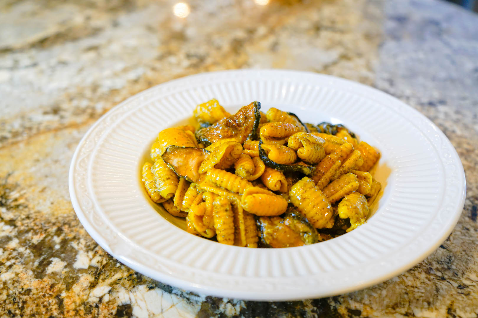 Gnocchetti a la Connie - Turmeric Pasta with Zucchini and Pesto