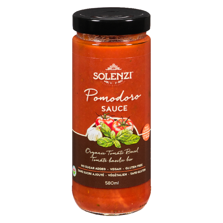Pomodoro  Organic Tomato Basil Sauce 580ml - Solenzi